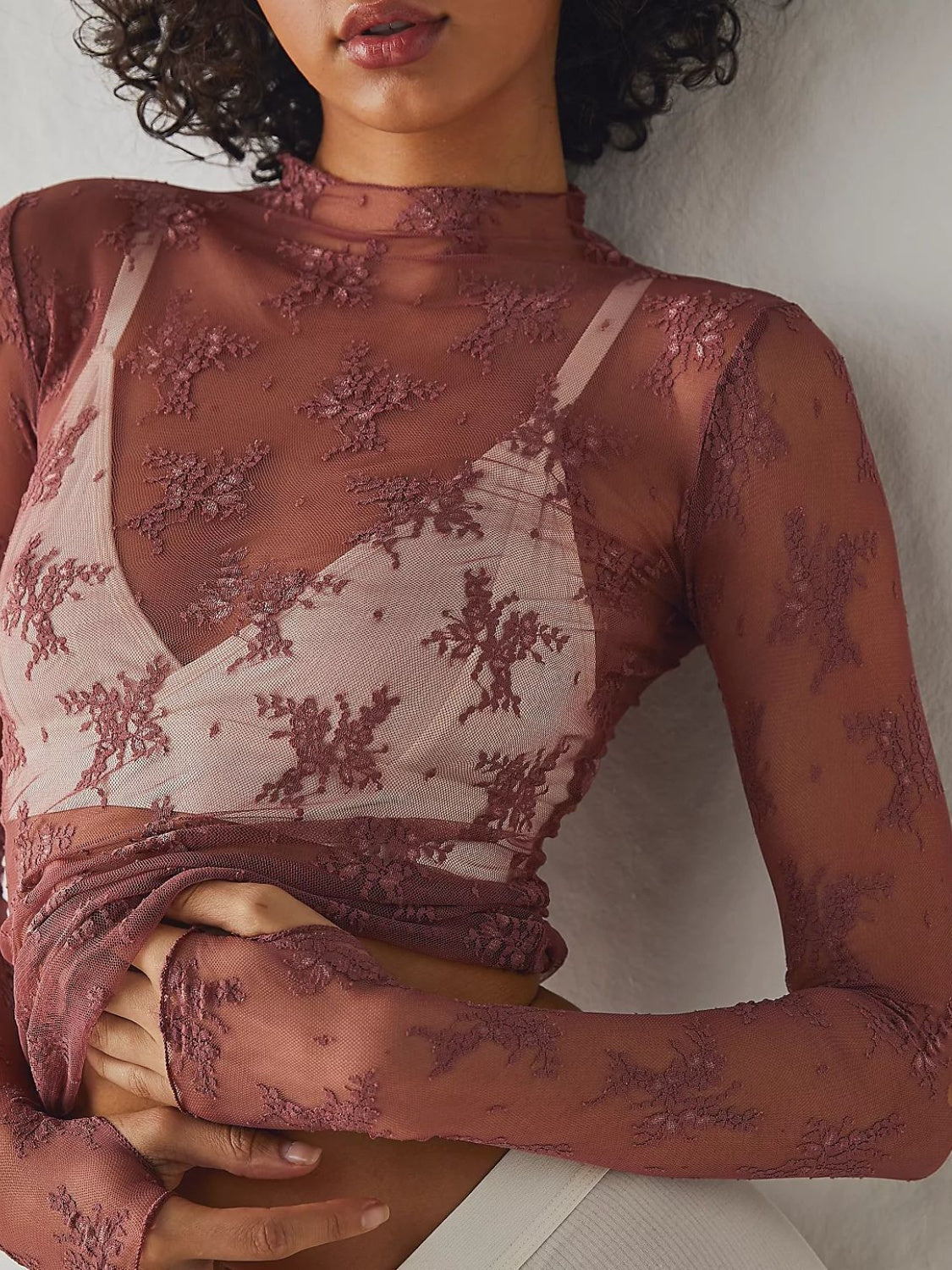 Mesh Lace Layering Top