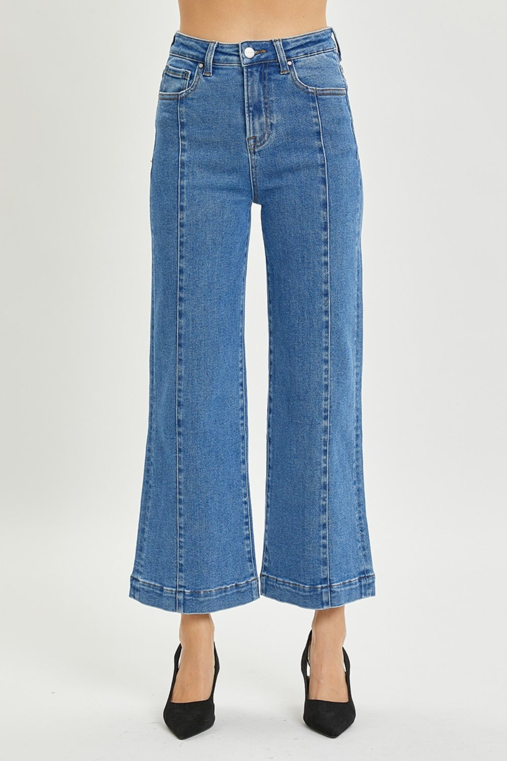 Risen Middle Seam Wide Leg Jeans
