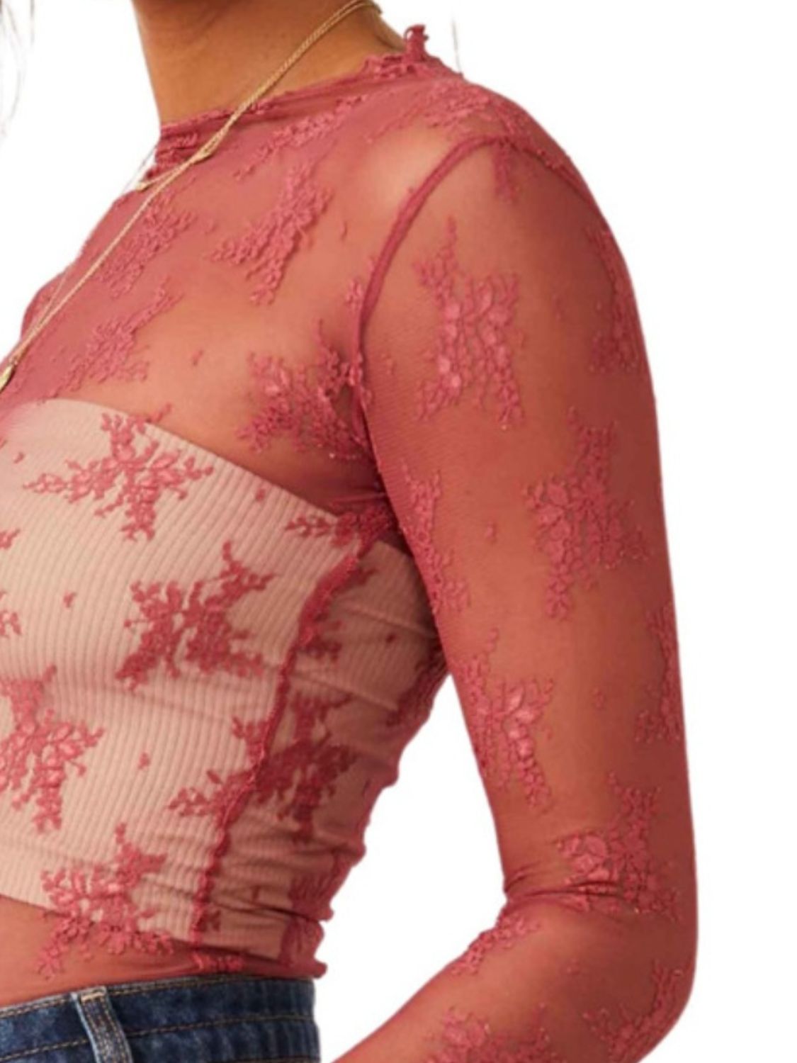 Mesh Lace Layering Top