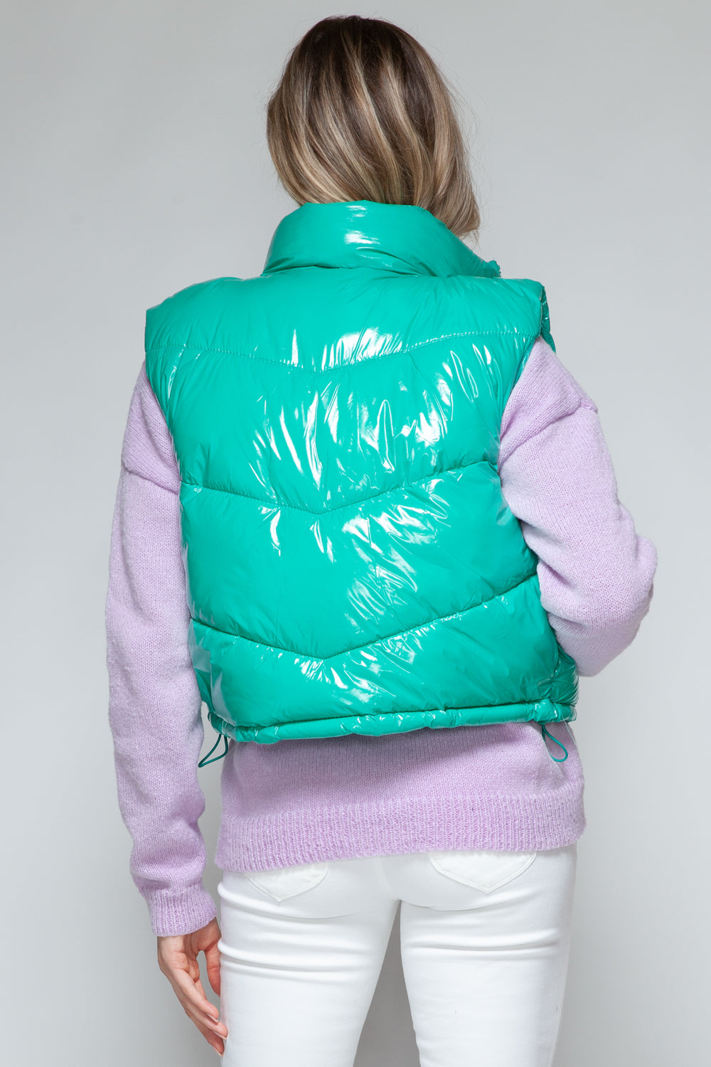 Teal Shiny Quilted Vest