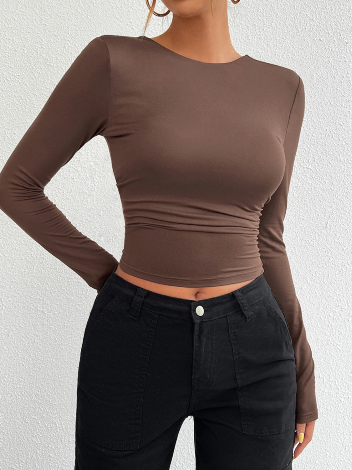Backless Long Sleeve Top