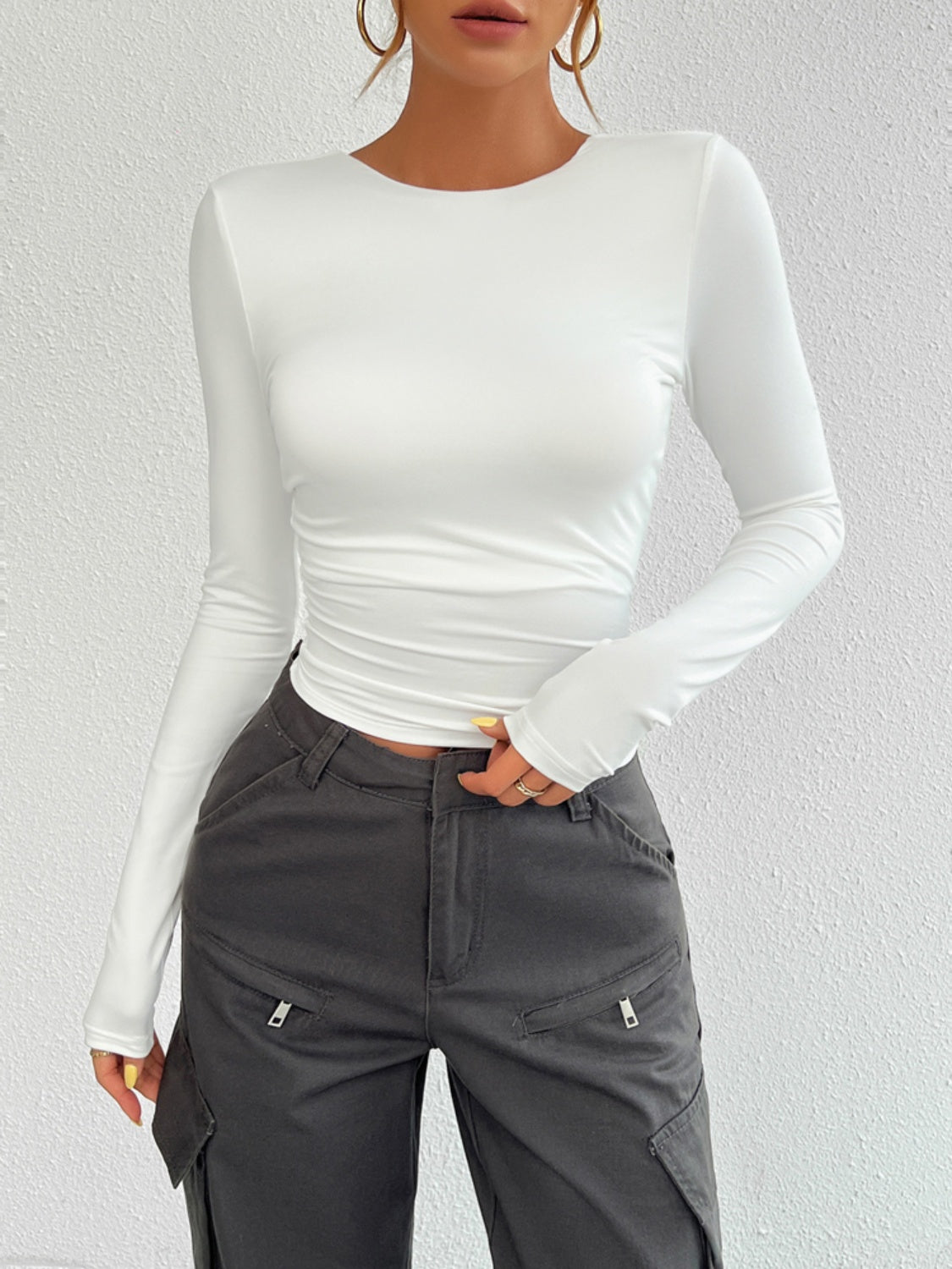 Backless Long Sleeve Top