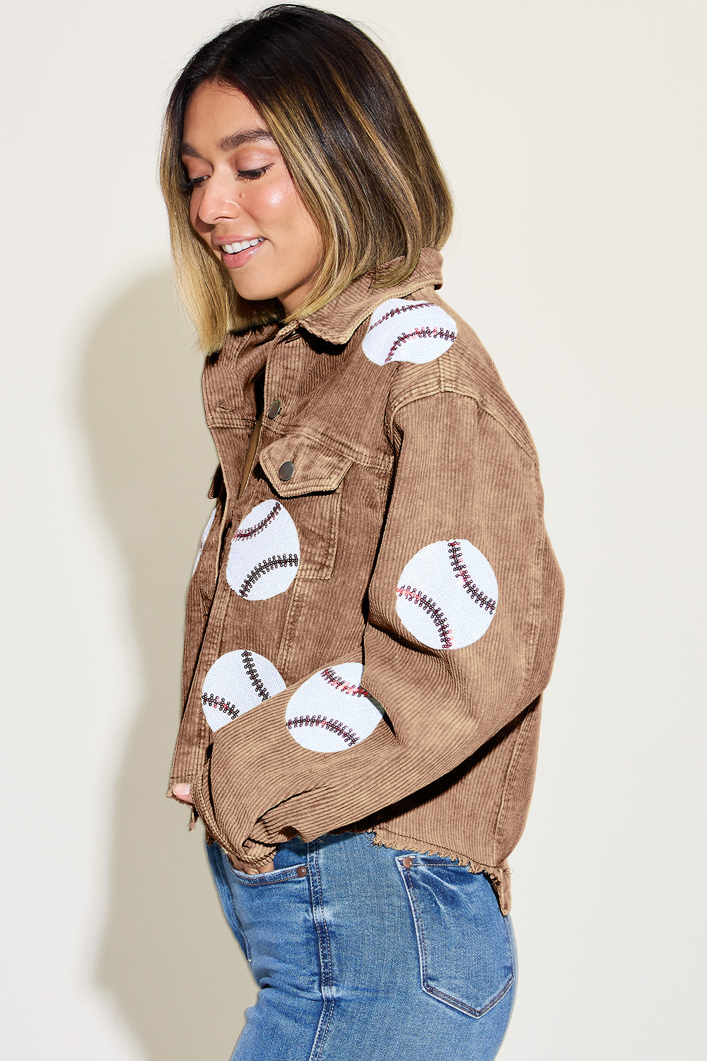Baseball Sequin Corduroy Jacket