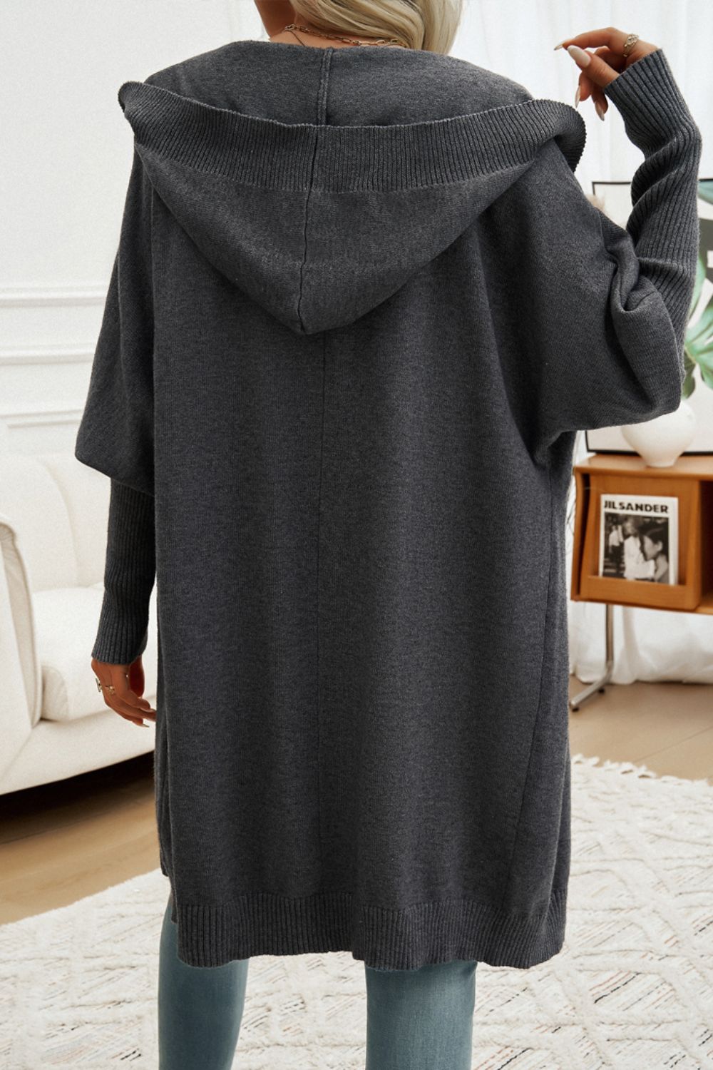 Button Up Hooded Cardigan