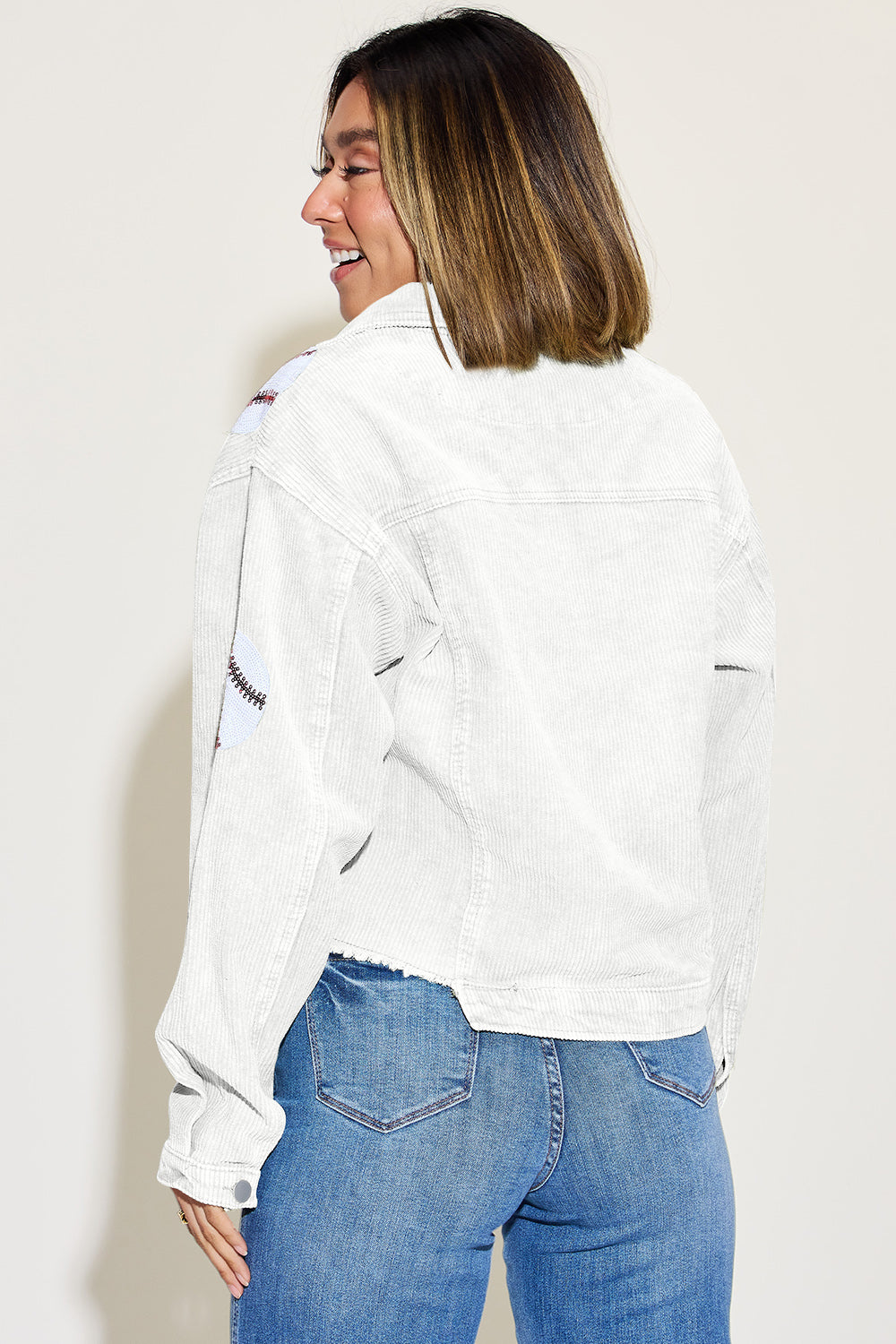 Baseball Sequin Corduroy Jacket