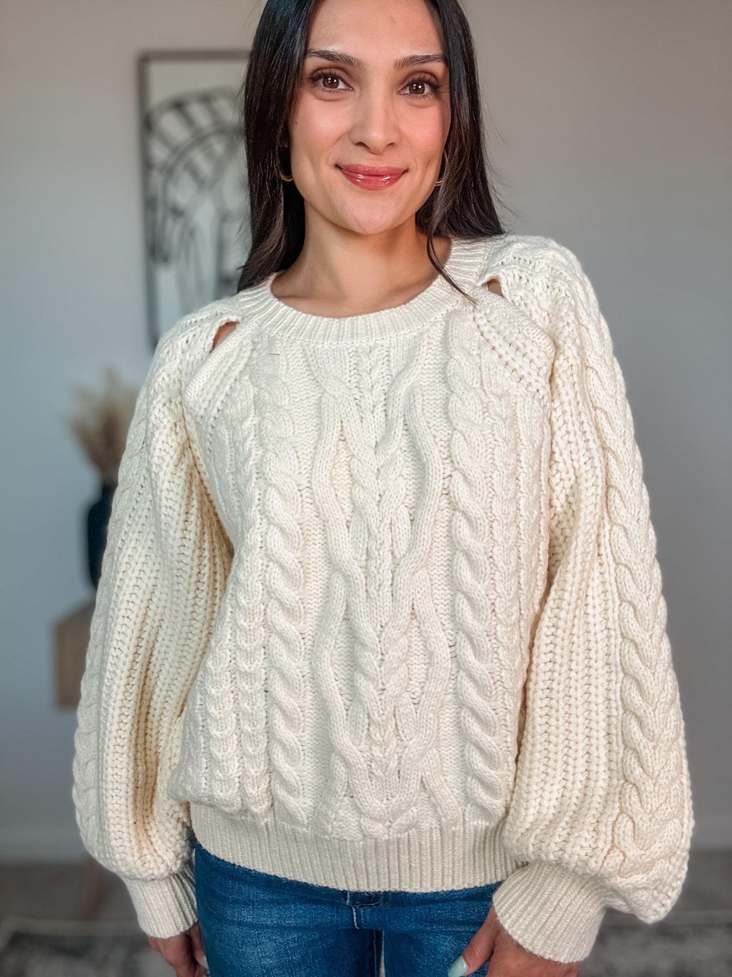 Classic Knit Cutout Sweater