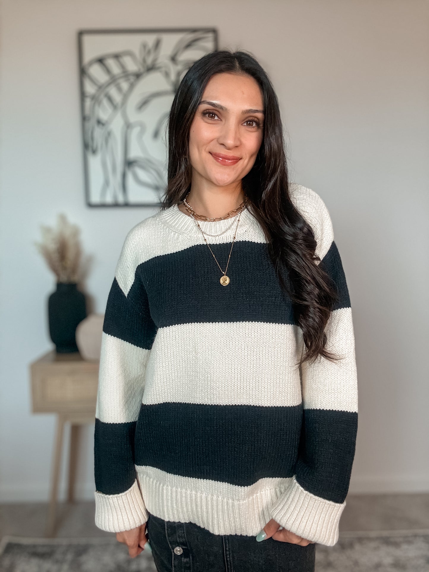 Cafe Cozy Striped Sweater
