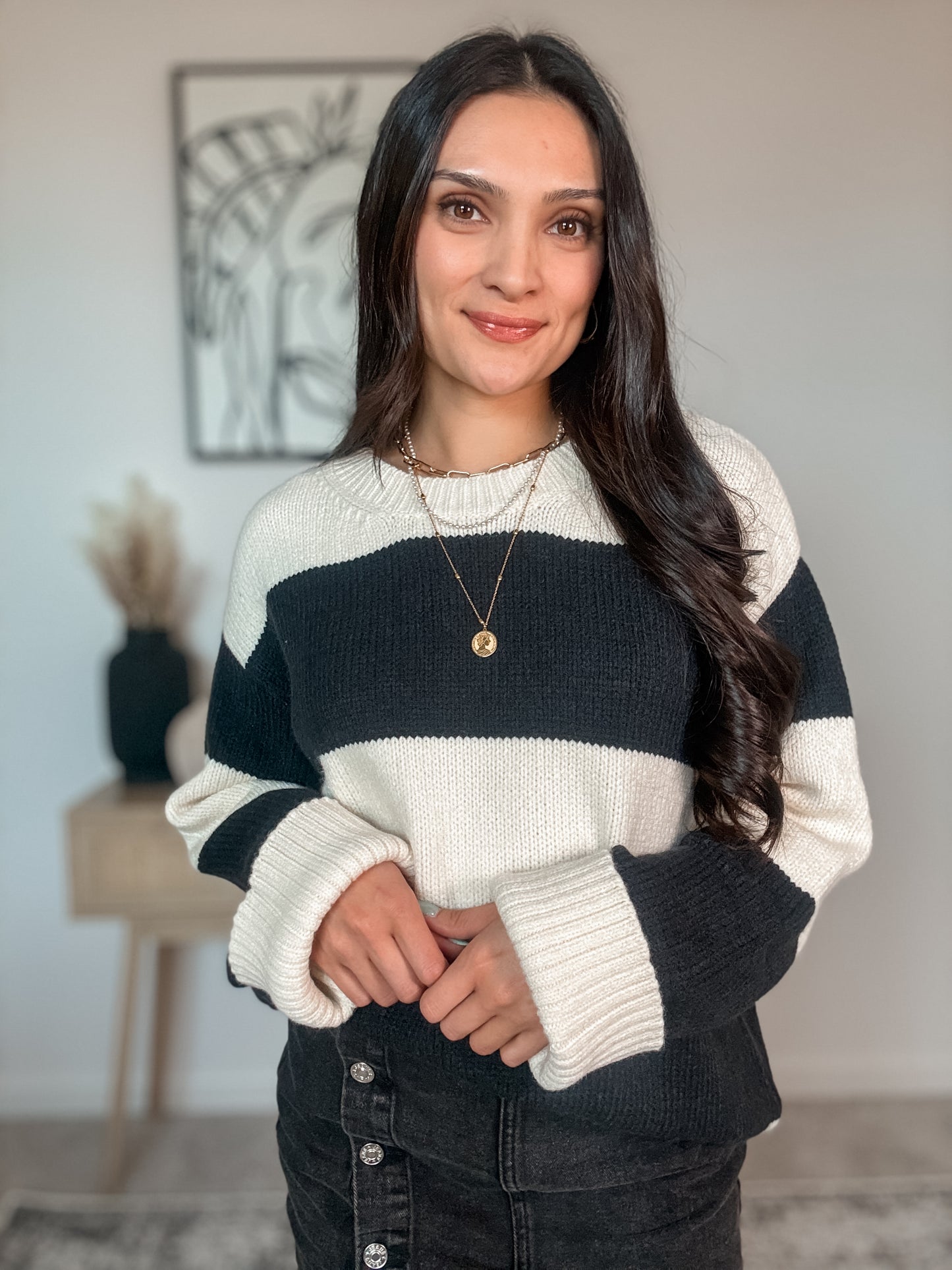 Cafe Cozy Striped Sweater