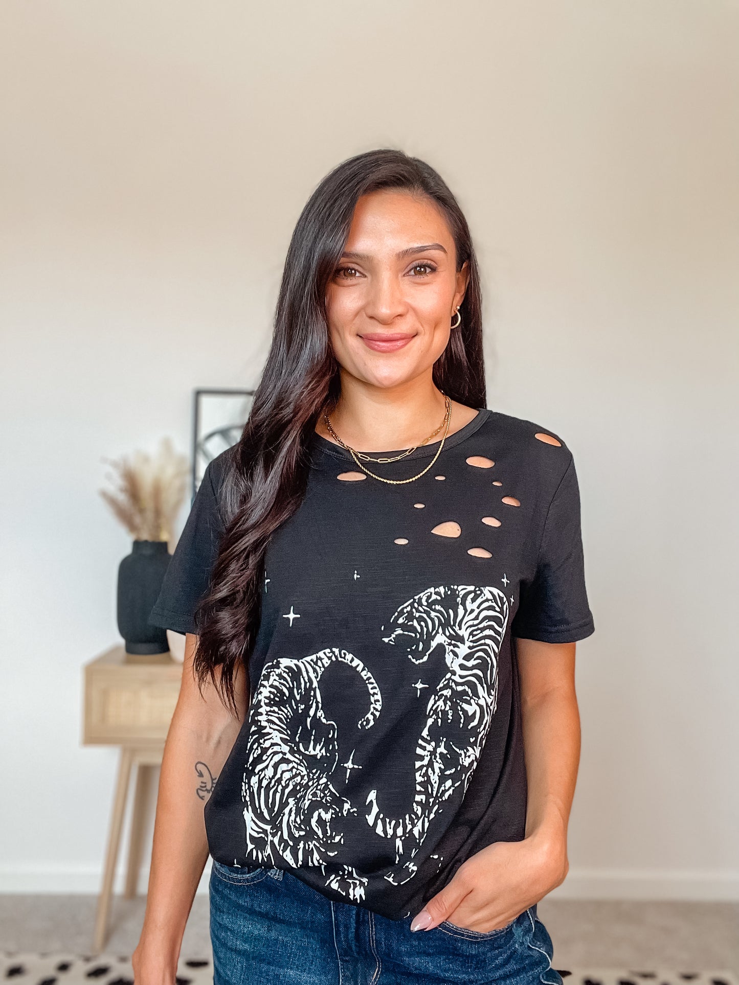 Cutout Tiger Graphic Tee