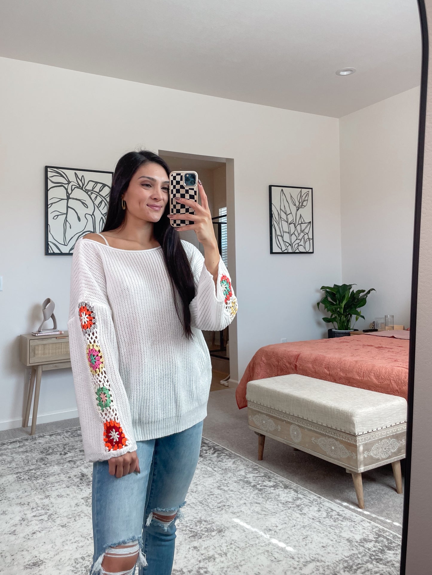 Crochet Sleeve Sweater