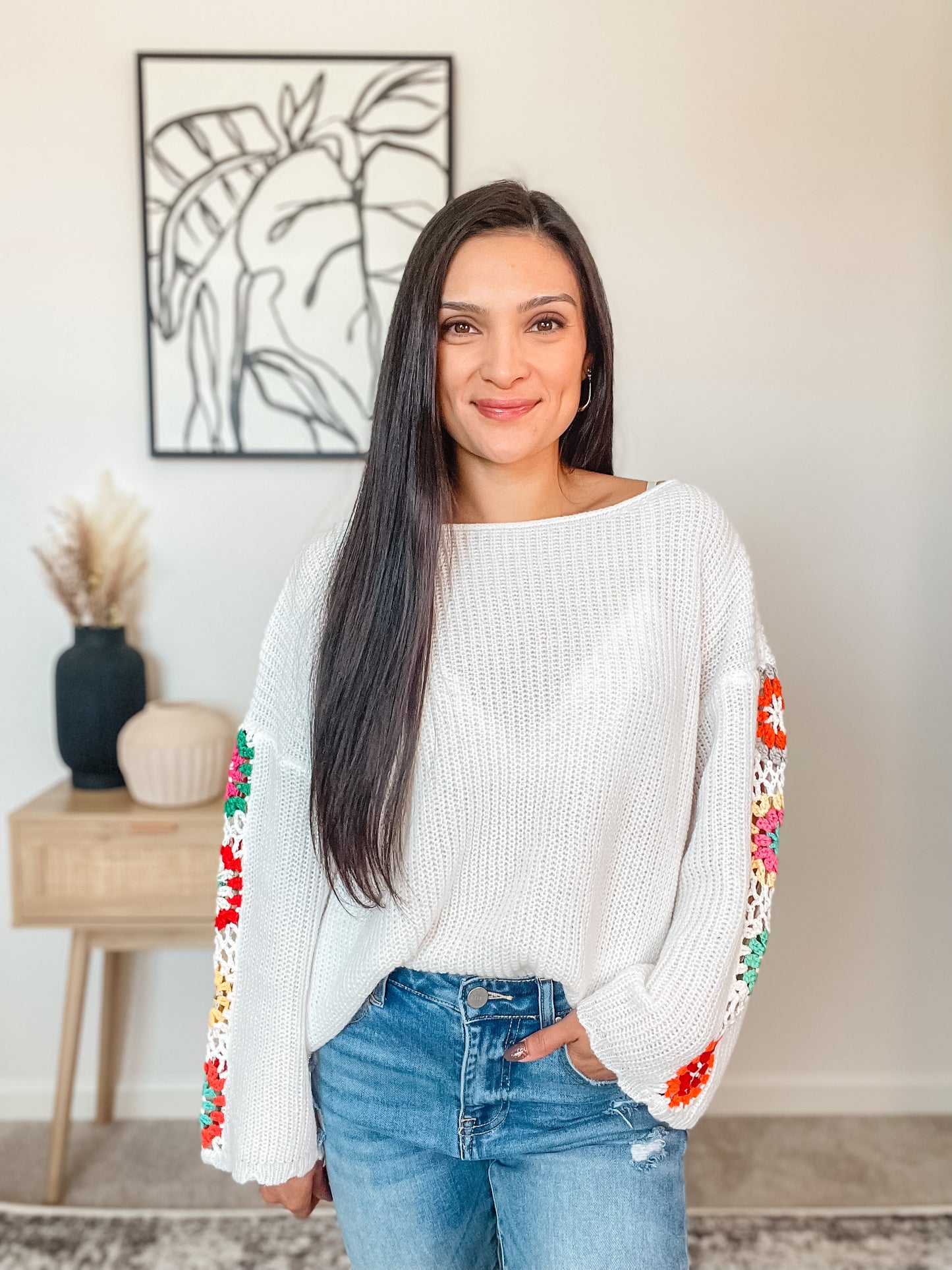 Crochet Sleeve Sweater