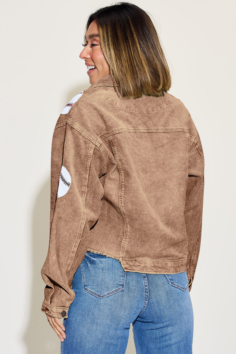 Baseball Sequin Corduroy Jacket
