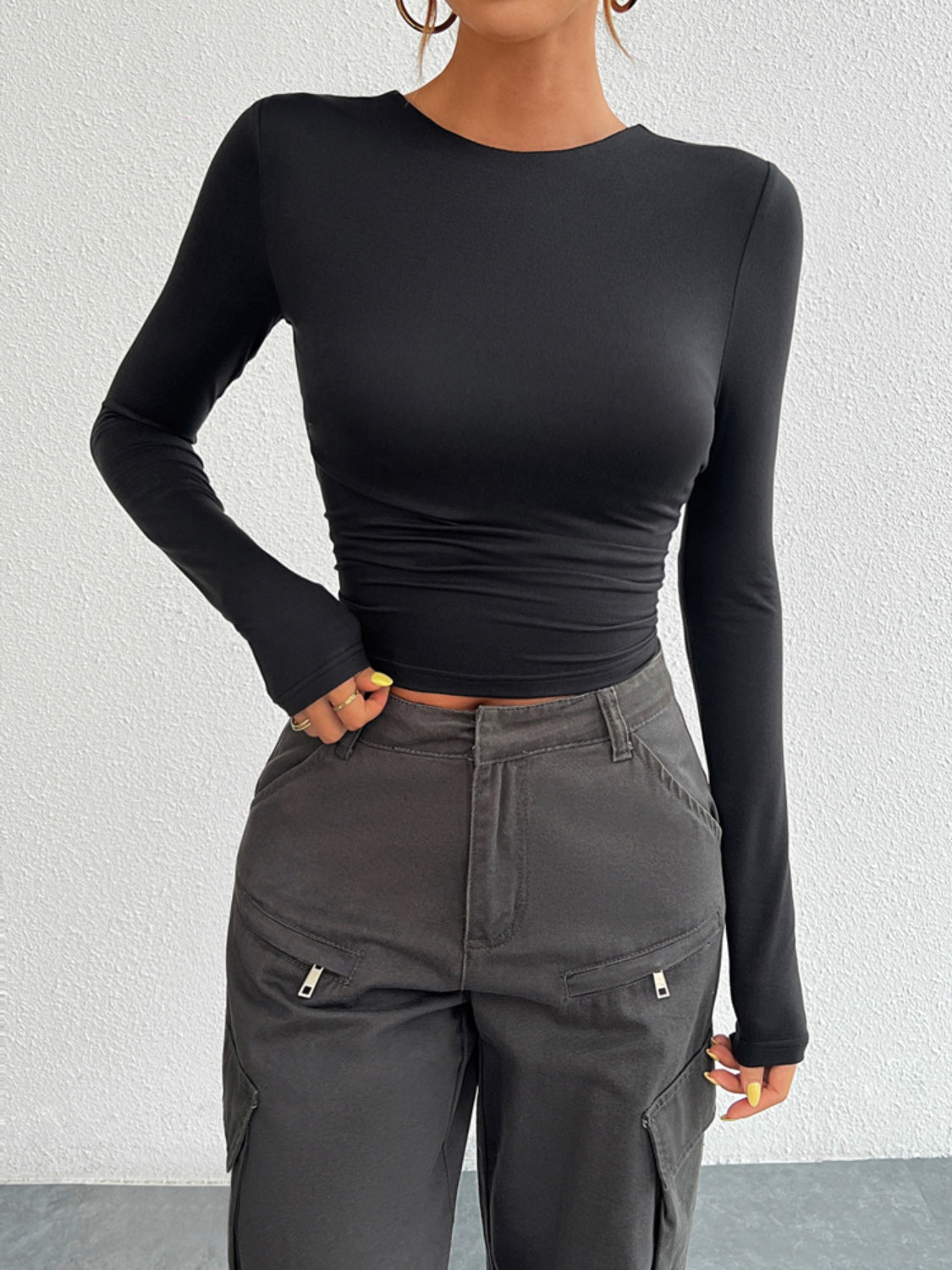 Backless Long Sleeve Top