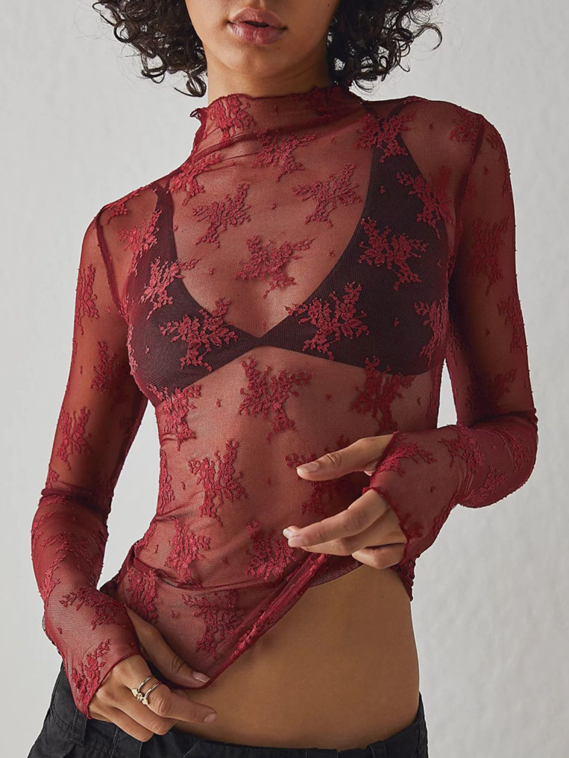 Mesh Lace Layering Top