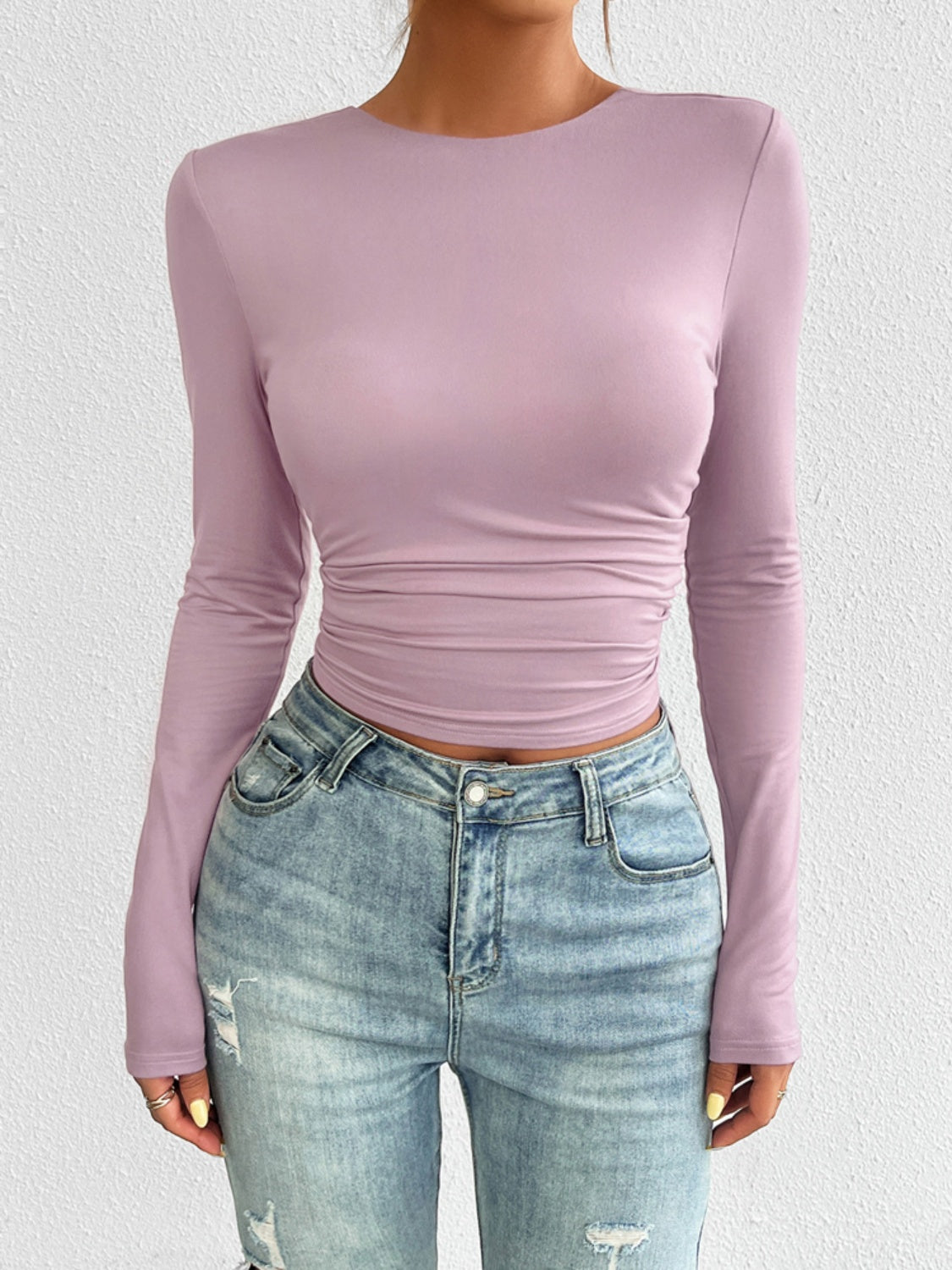 Backless Long Sleeve Top