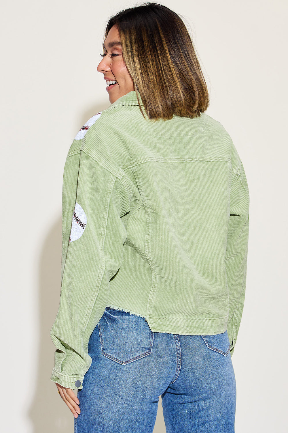 Baseball Sequin Corduroy Jacket