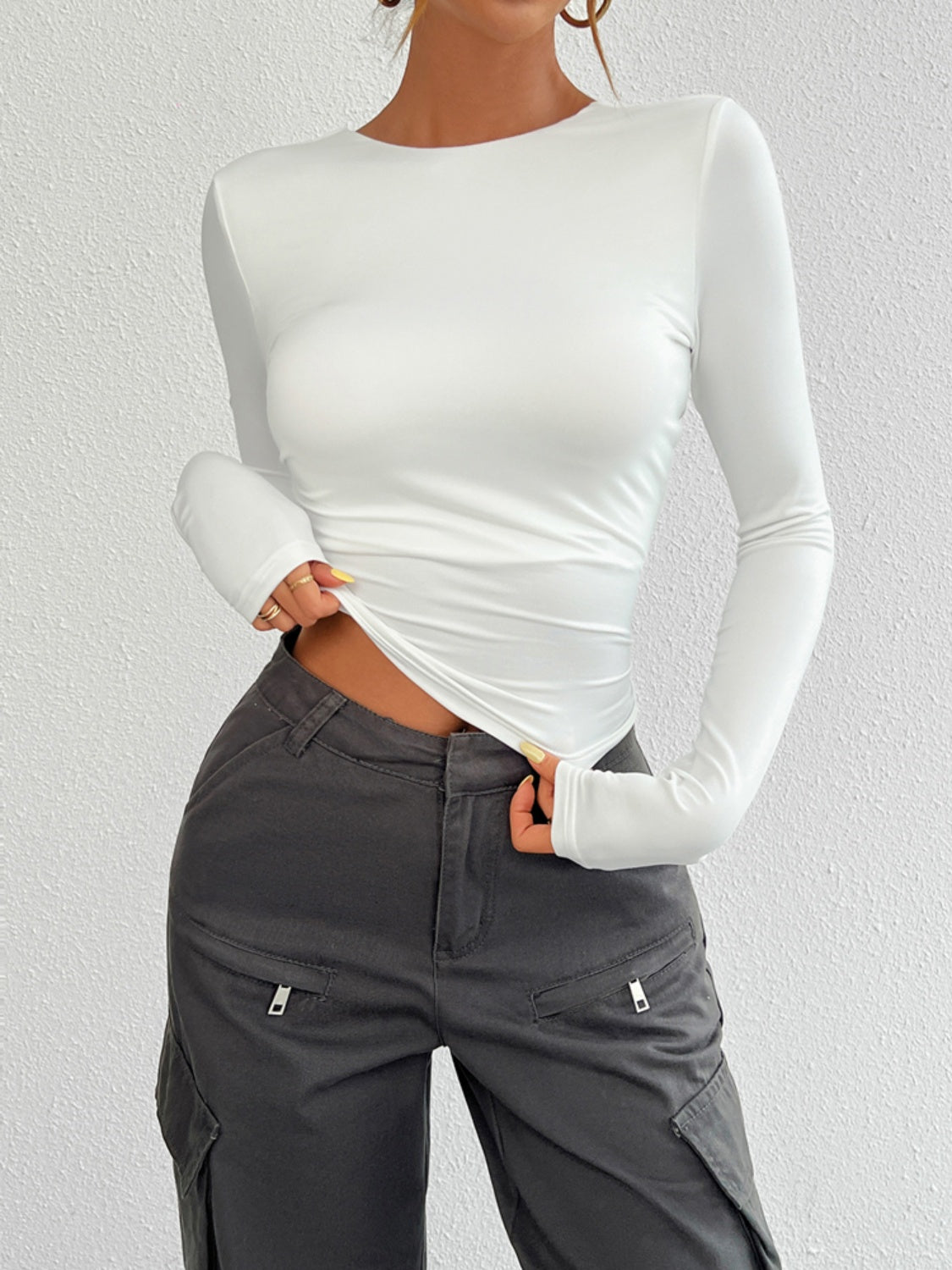 Backless Long Sleeve Top