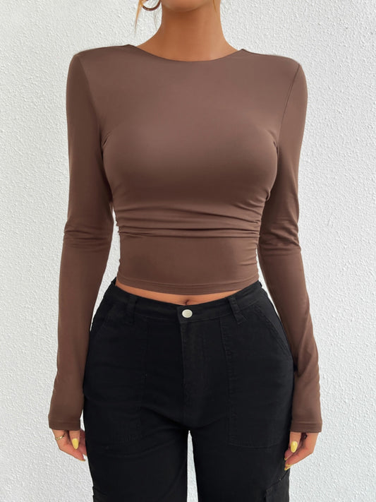 Backless Long Sleeve Top