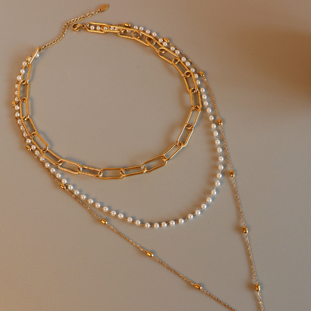 Pearl Three-Layered Necklace