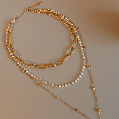 Pearl Three-Layered Necklace