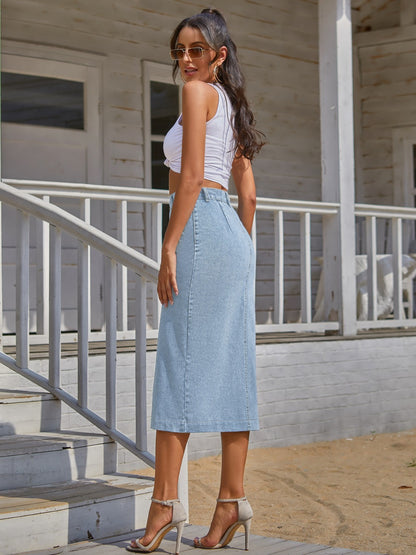 Trendsetter Denim Maxi Skirt