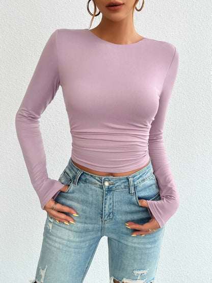 Backless Long Sleeve Top