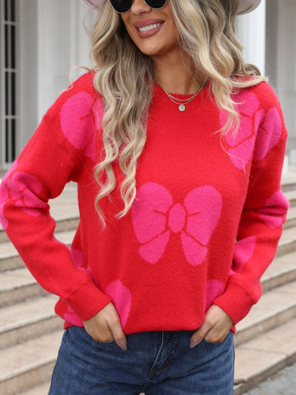 Hello Bow Pattern Sweater