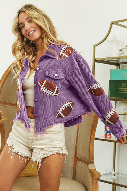 Football Sequin Corduroy Jacket