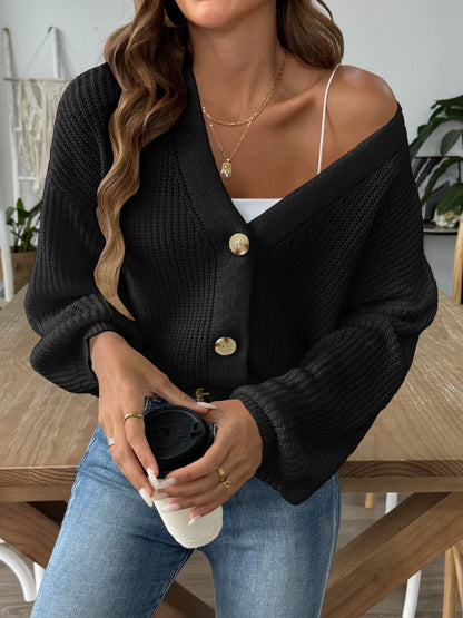 V-Neck Button Up Cardigan