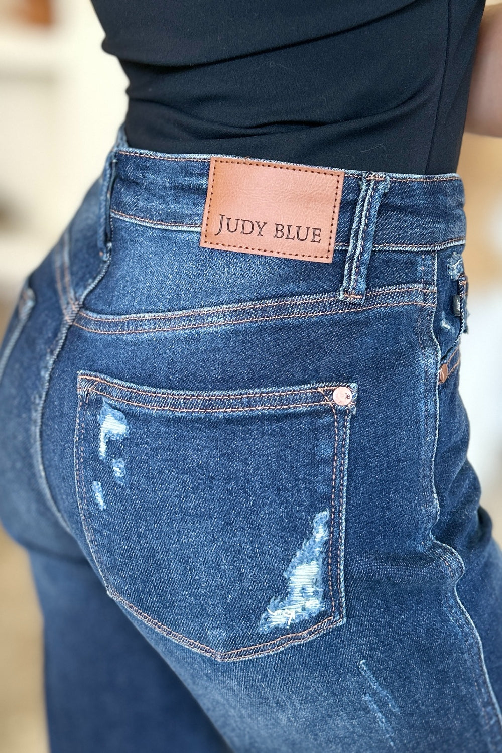 Judy Blue Rigid Magic Heavy Destroy Straight Jeans