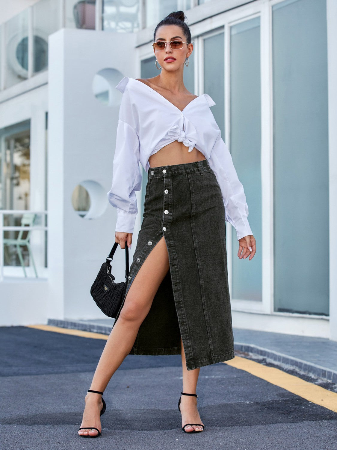 Trendsetter Denim Maxi Skirt