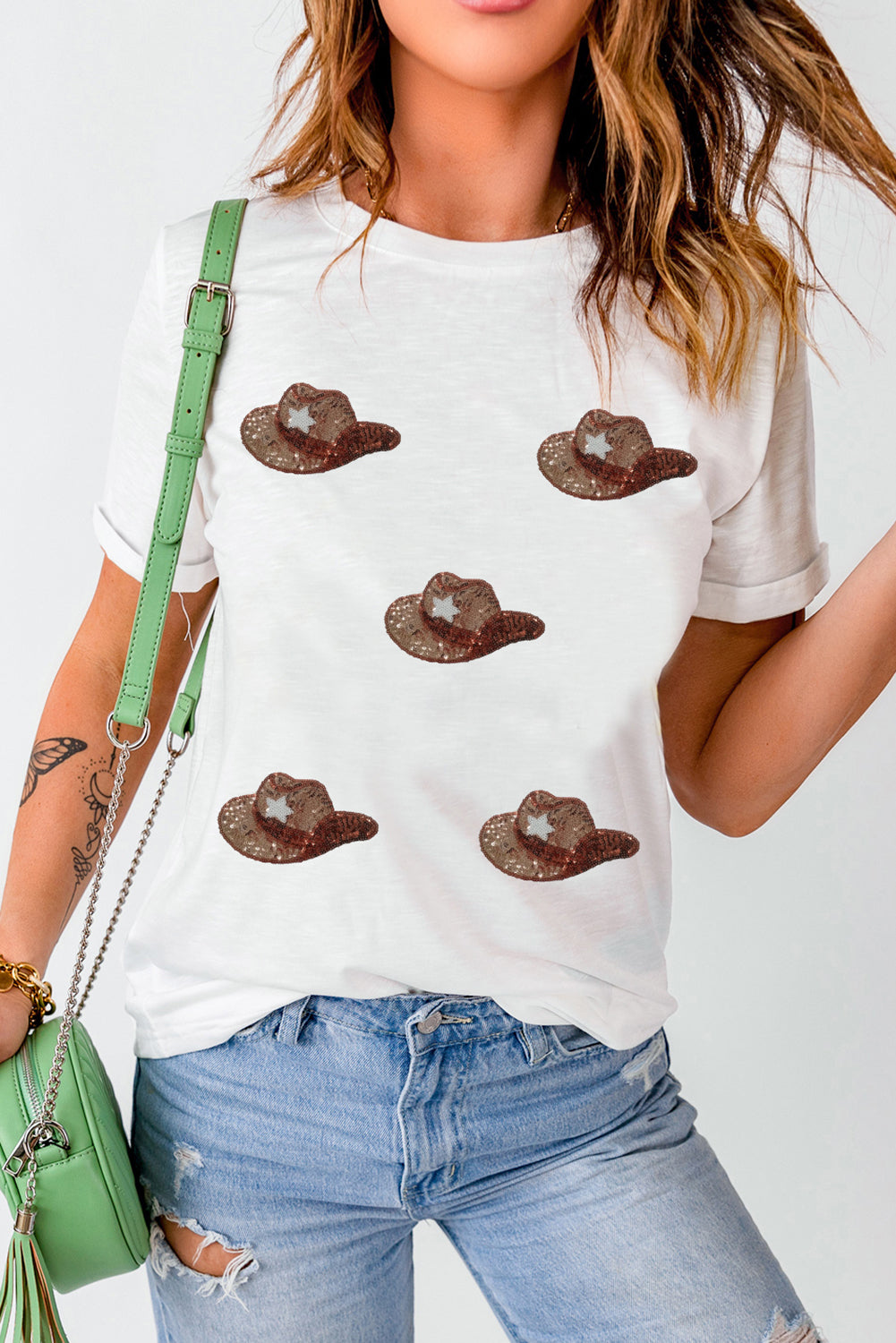 Sequin Cowboy Hat Graphic Tee