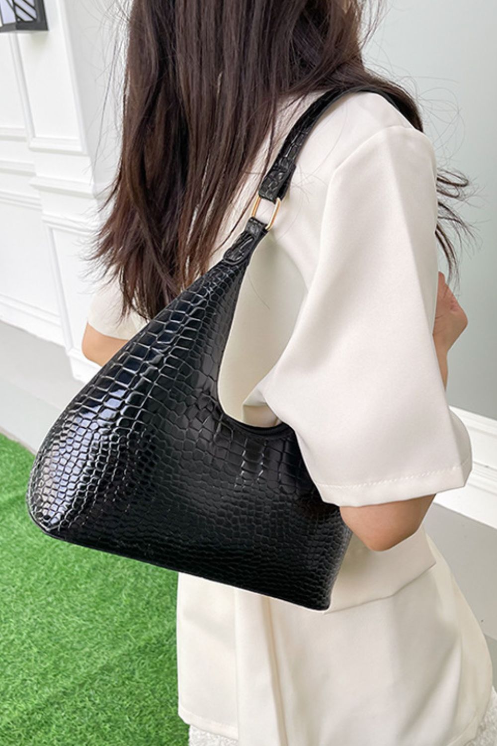 Leather Gator Shoulder Bag