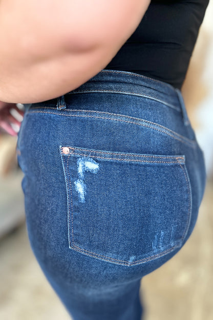 Judy Blue Rigid Magic Heavy Destroy Straight Jeans