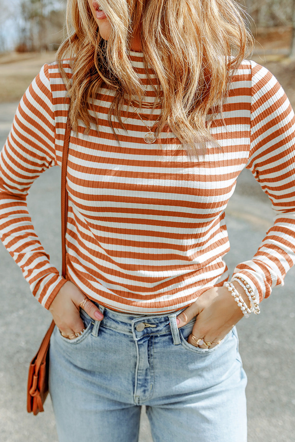 Striped Turtle Neck Long Sleeve