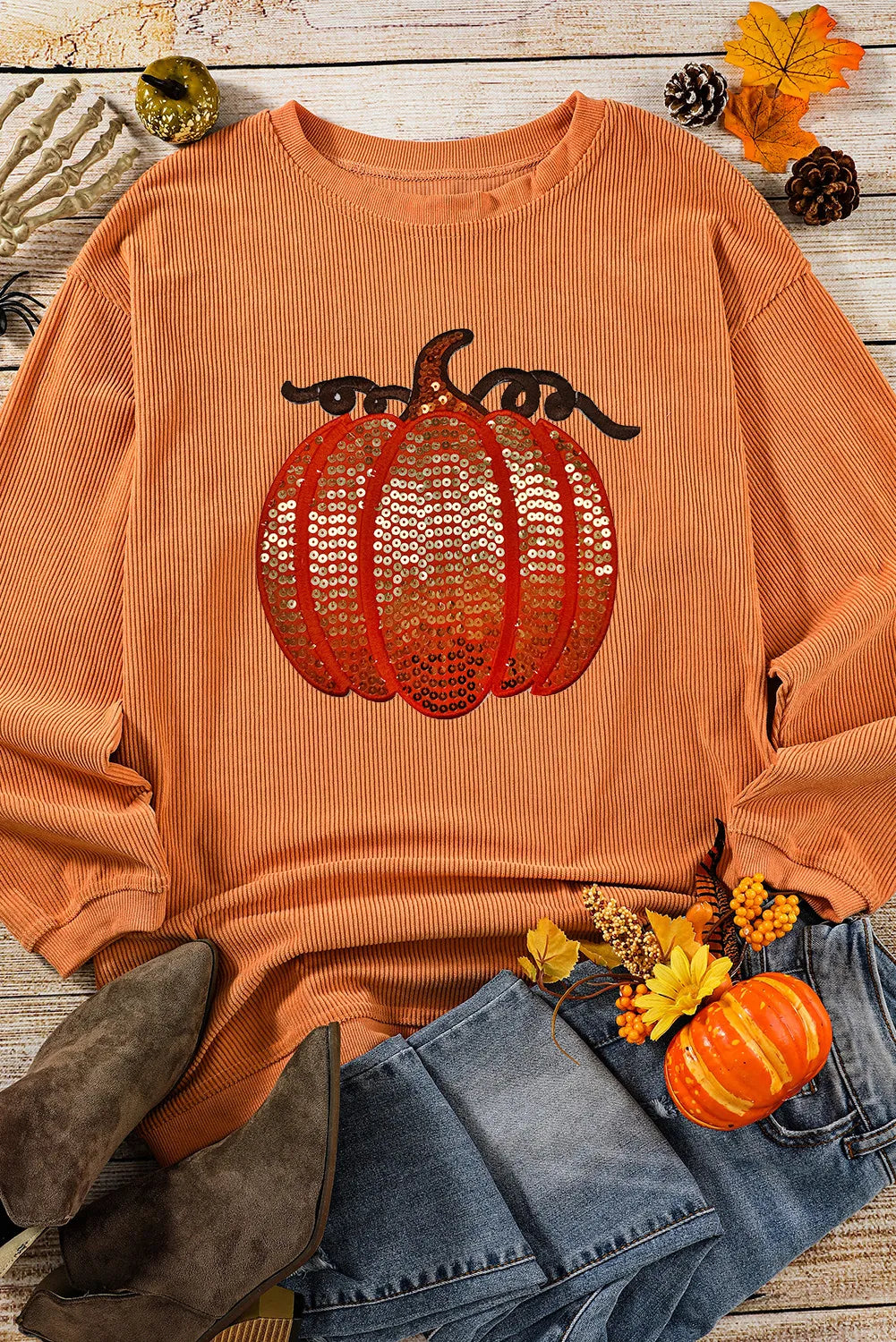 Sequin Pumpkin Sweatshirt