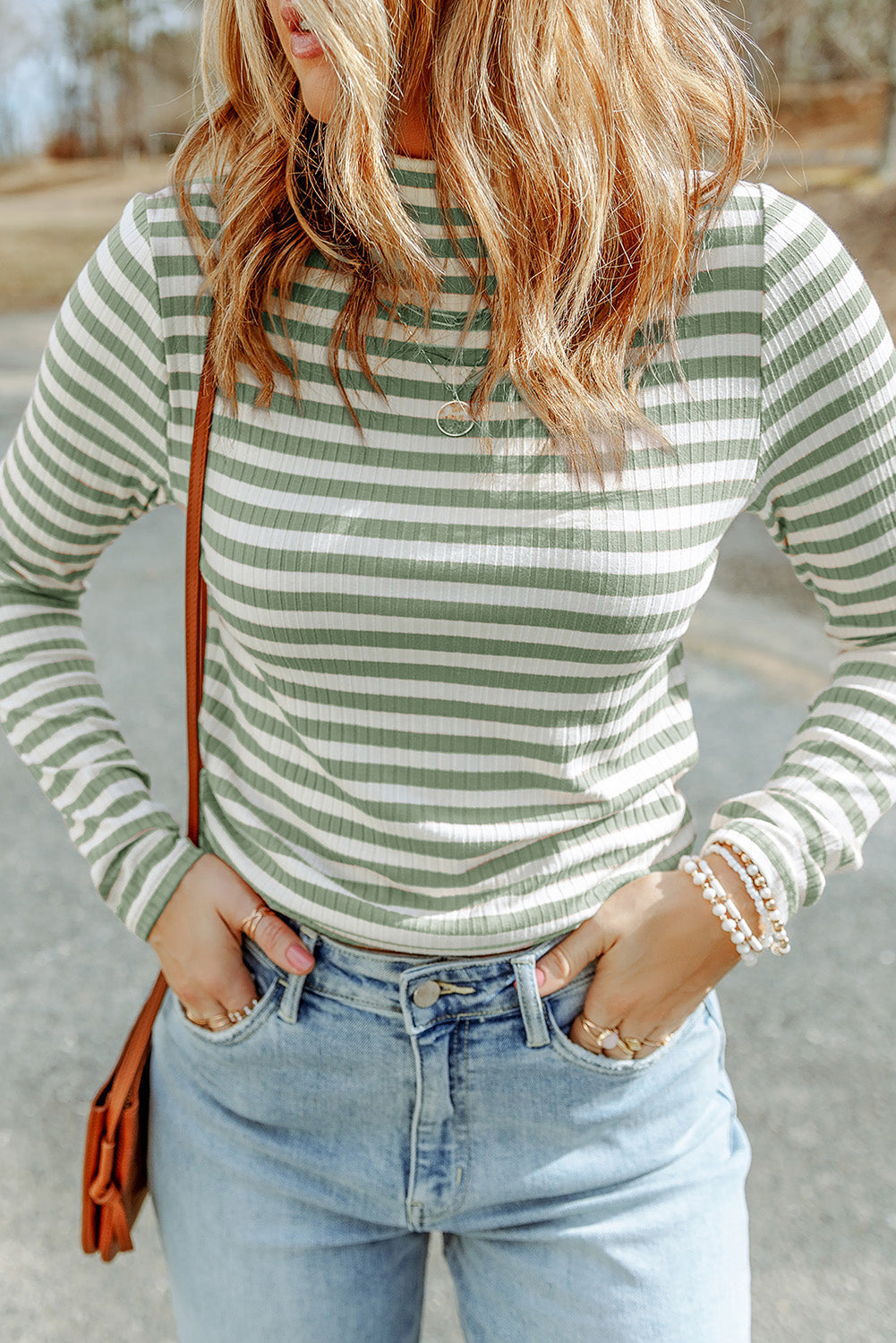 Striped Turtle Neck Long Sleeve