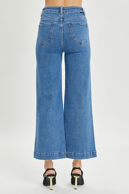Risen Middle Seam Wide Leg Jeans