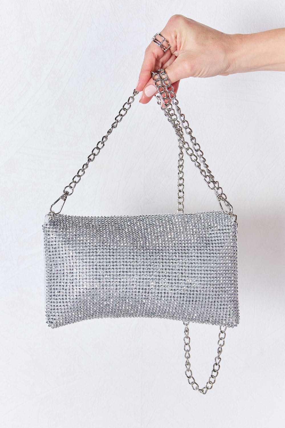 Chain Me Up Rhinestone Crossbody Bag