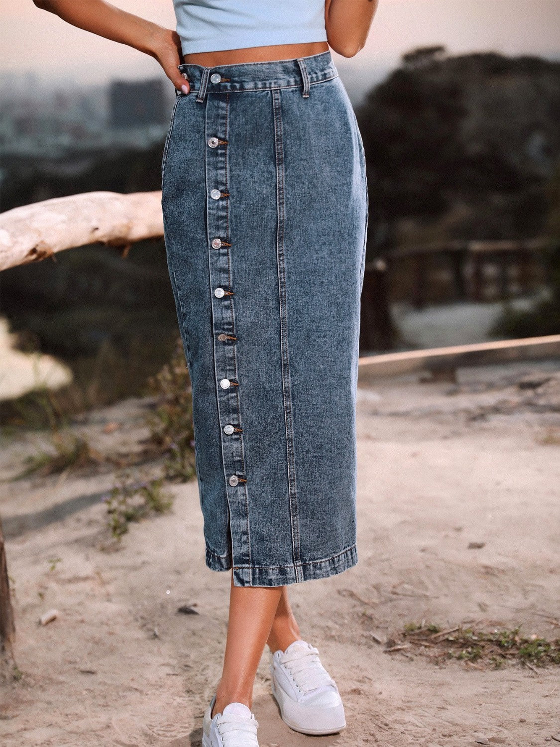 Trendsetter Denim Maxi Skirt