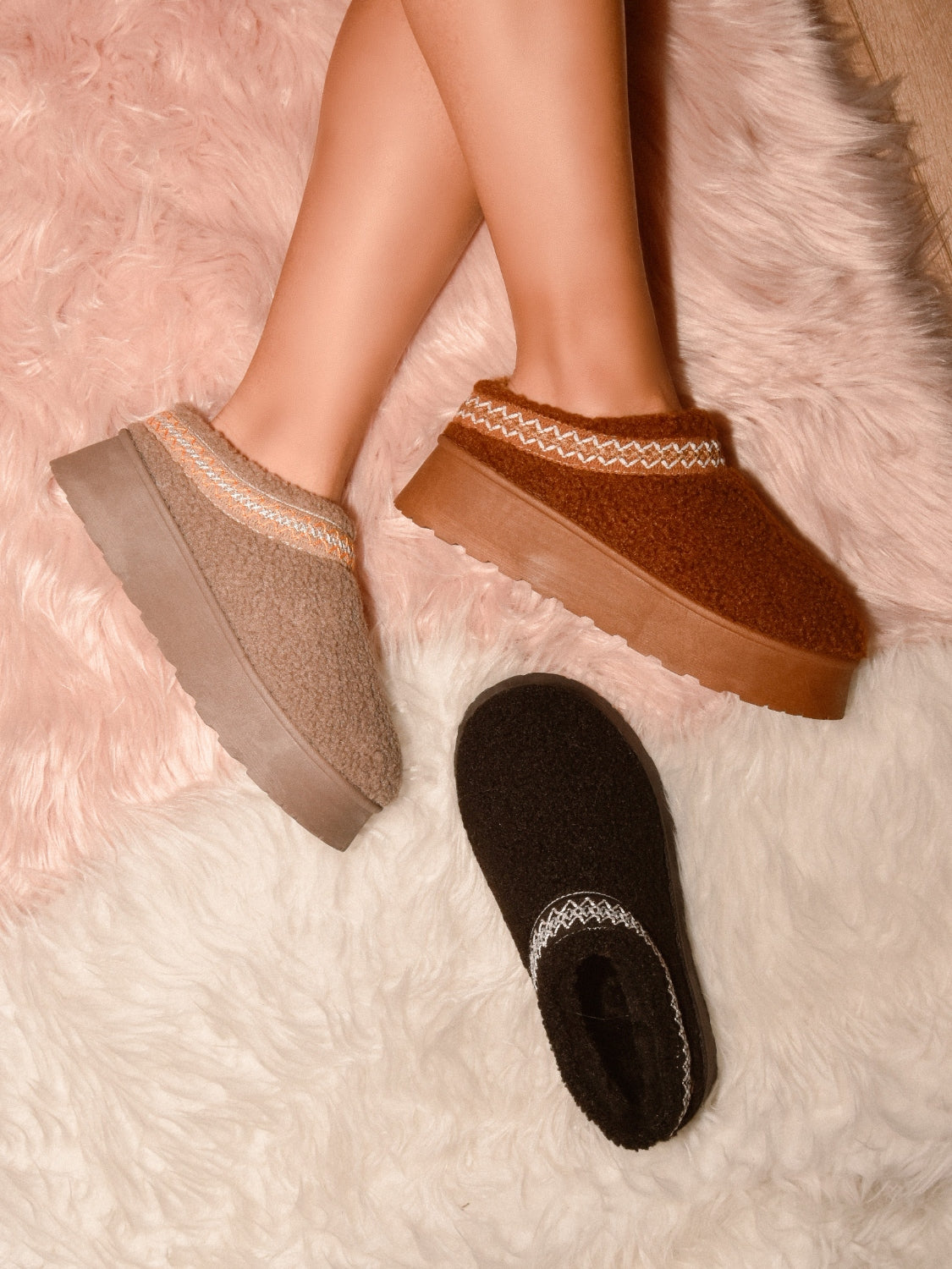 Diva Platform Sherpa Slippers