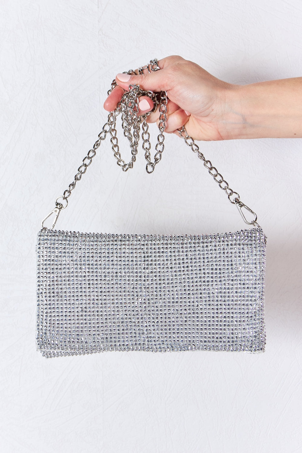 Chain Me Up Rhinestone Crossbody Bag