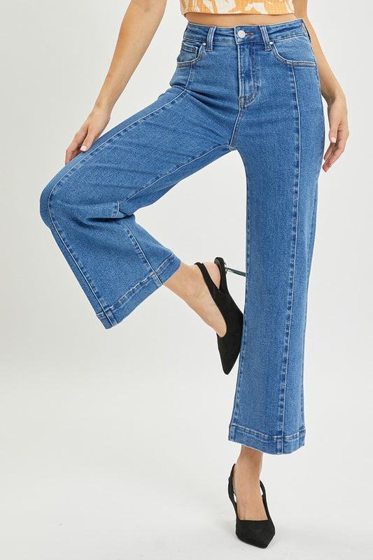 Risen Middle Seam Wide Leg Jeans