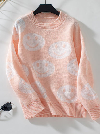 Smiley Face Pattern Sweater