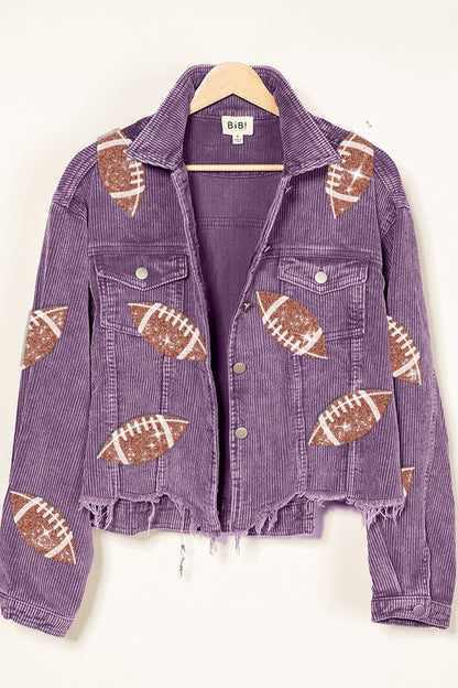 Football Sequin Corduroy Jacket