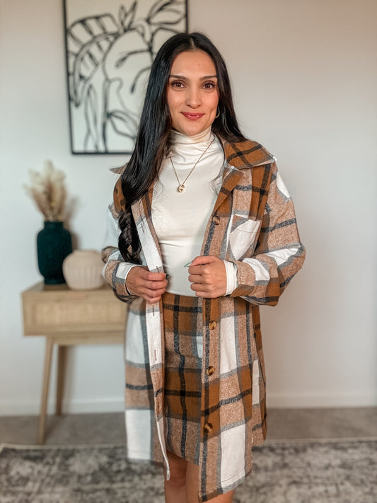 Butterscotch Plaid Flannel and Skirt Set