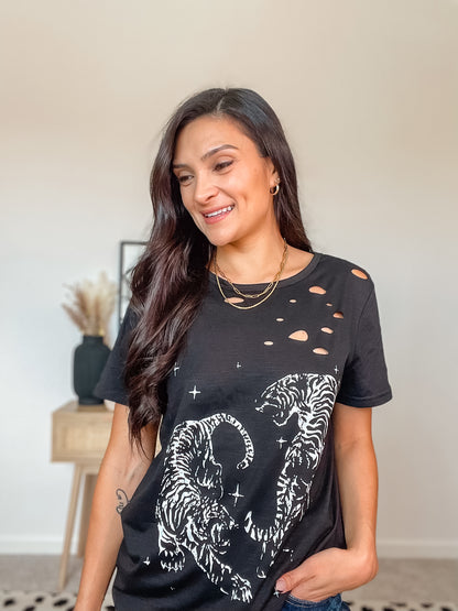 Cutout Tiger Graphic Tee