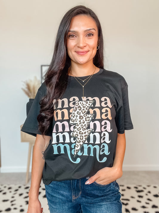 Mama Lightning Bolt Graphic Tee