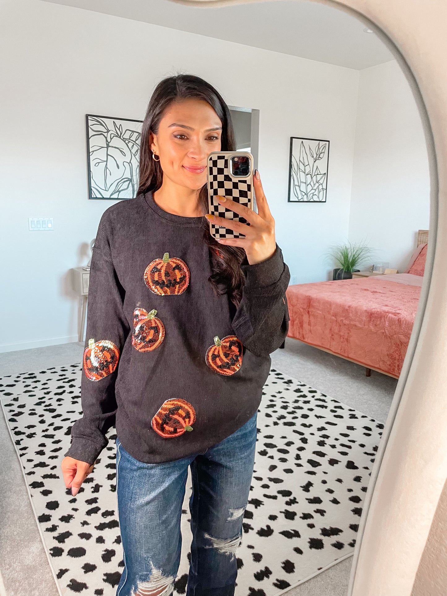 Sequin Pumpkin Sweatshirt