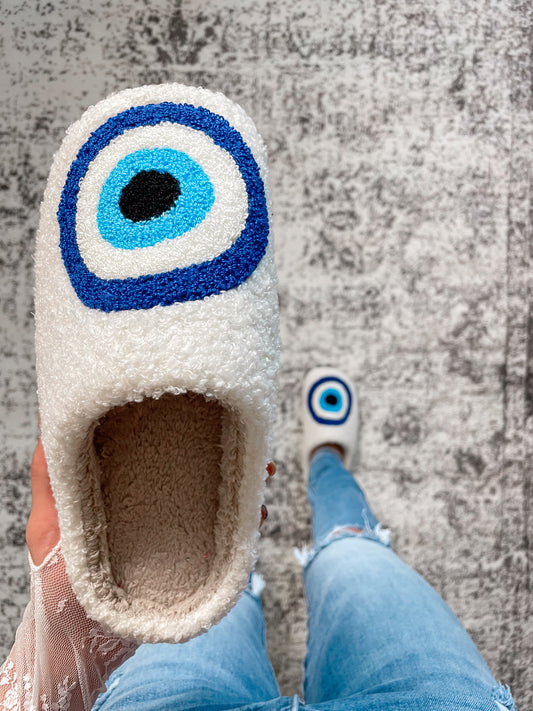 Evil Eye Plush Slippers